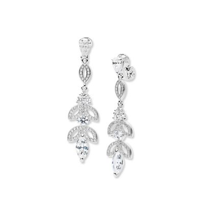 Silver triple drop clip earrings